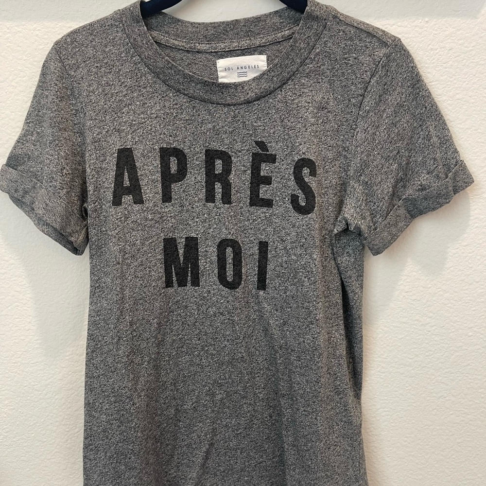 Sol Angeles Grey “Après Moi” Tee Shirt - xs